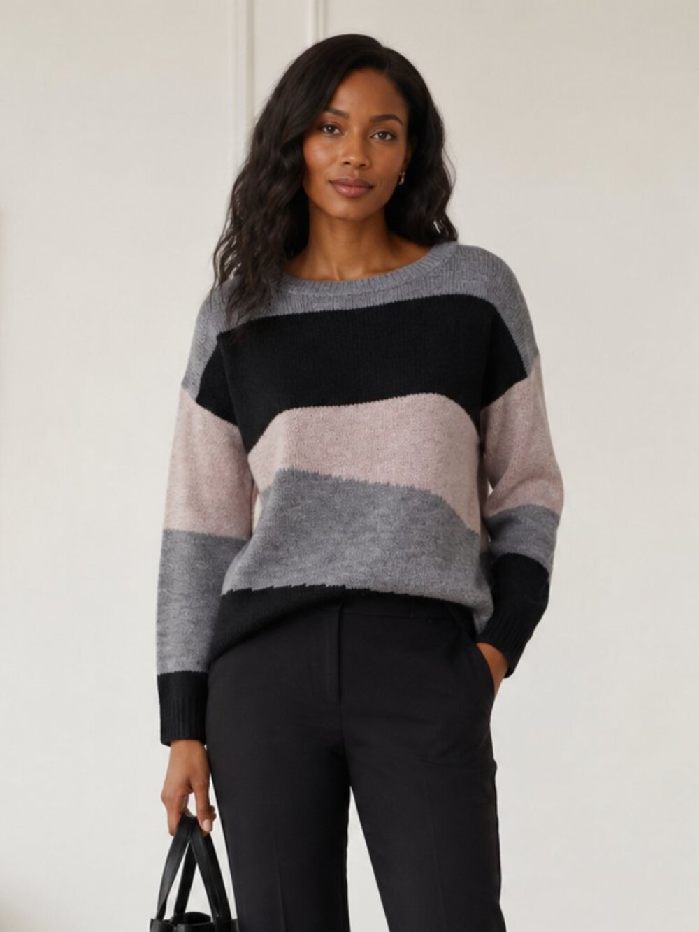 360 Cashmere Merino Wool Alpaca Blend Striped Sweater Size Small